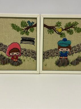 Bucilla Creative Needlecraft Picture Junior Set 1567 Pair of Pictures -Completed